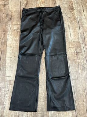 HDE Black Faux Leather Boot Cut PantsWoman’s Size Large